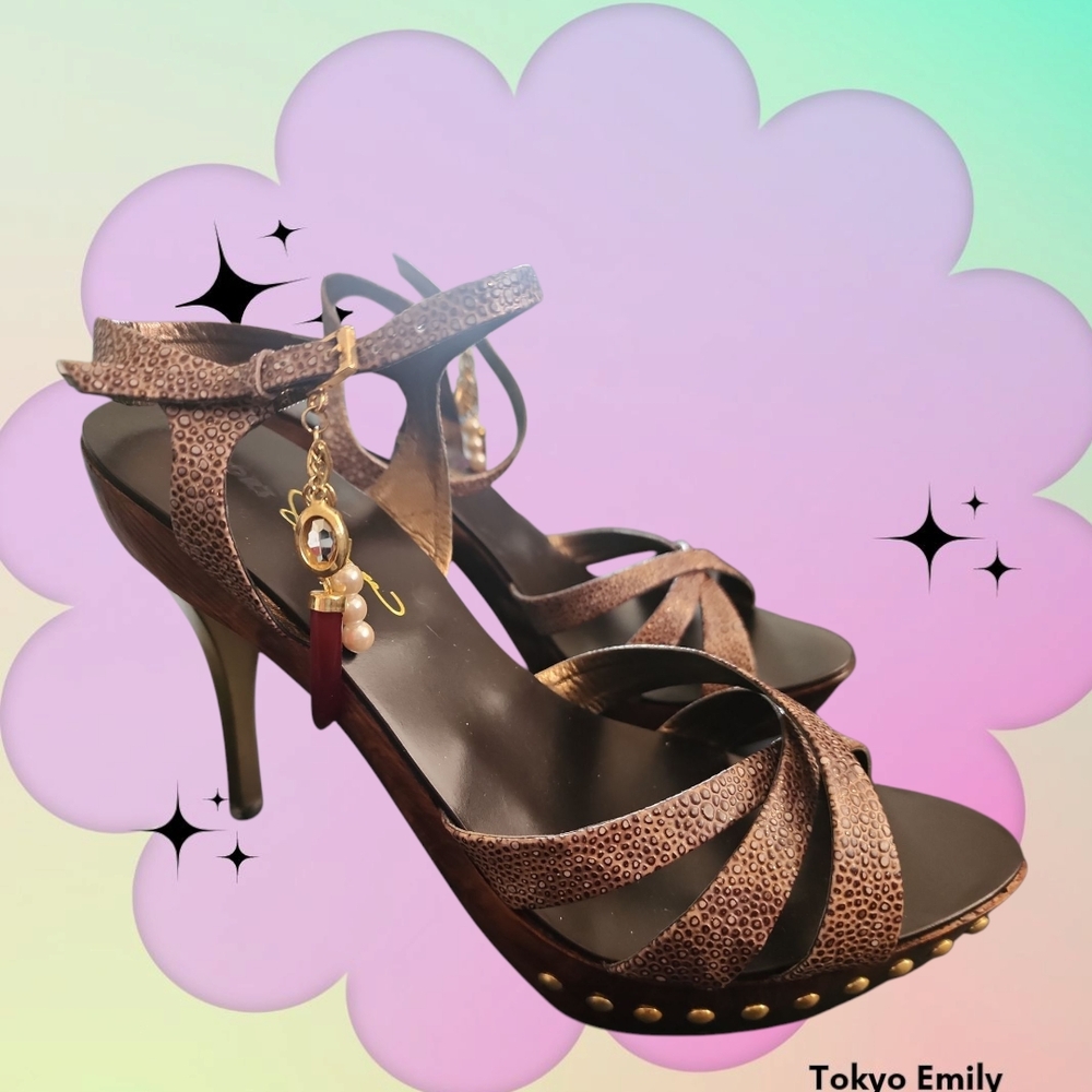 Report Signature charmed brown Strappy Heels